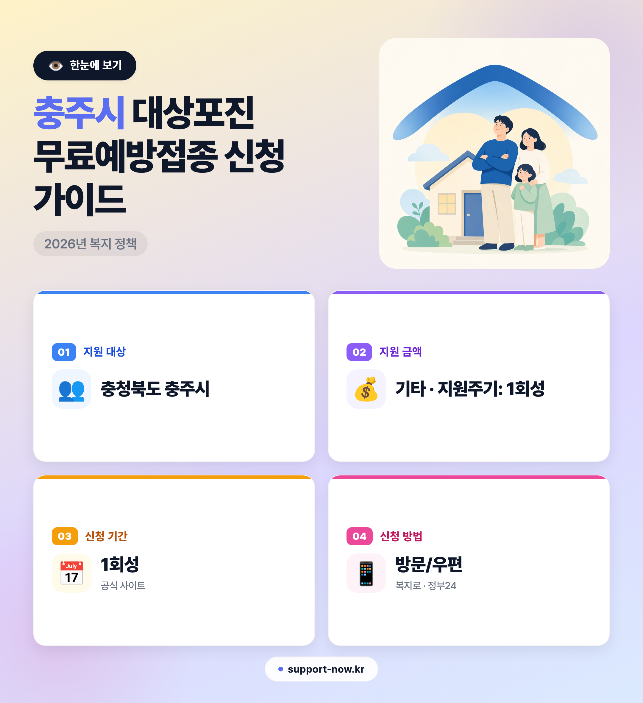 2026 충주시 대상포진 무료예방접종 신청 가이드 한눈에 보기 카드뉴스
